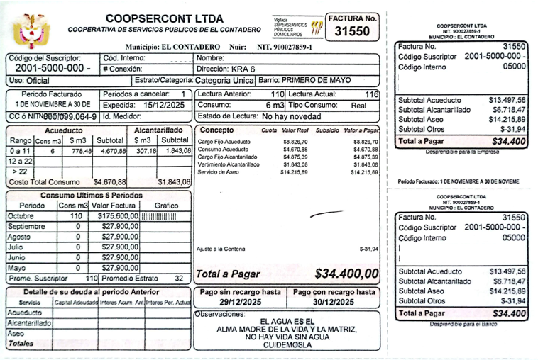 Reposición de facturas